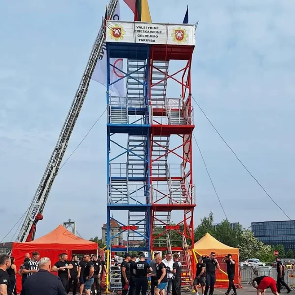 KALMETAL ugniagesių treniruočių bokštas – metalinė mokymų konstrukcija