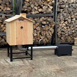 Affumicatore in legno KALWOOD CLASSIC ECO 125 L con generatore di fumo – vista frontale