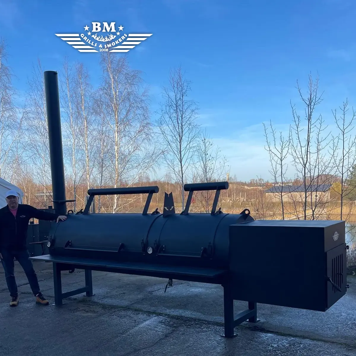 BM Texan Affumicatore "offset" a flusso diretto XXXL - immagine 8