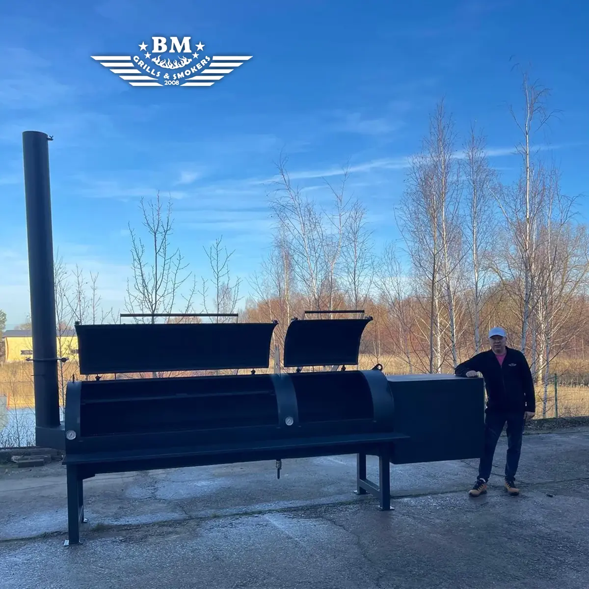 BM Texan Affumicatore "offset" a flusso diretto XXXL - immagine 9