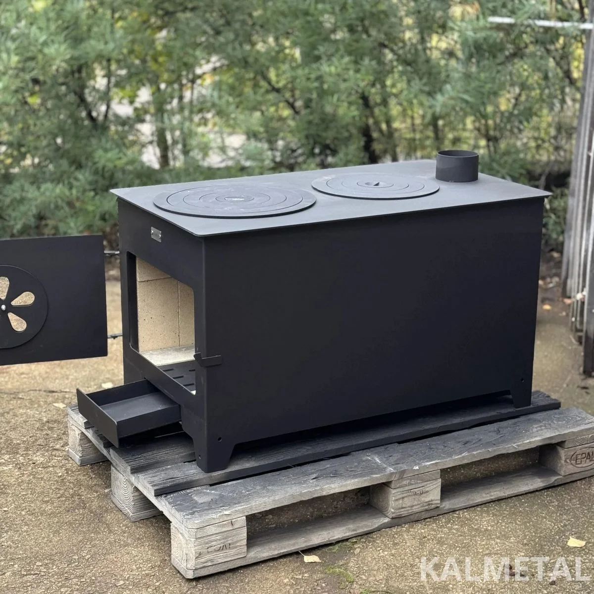 Stufa 10kW con camotte e 2 cerchi - immagine 2