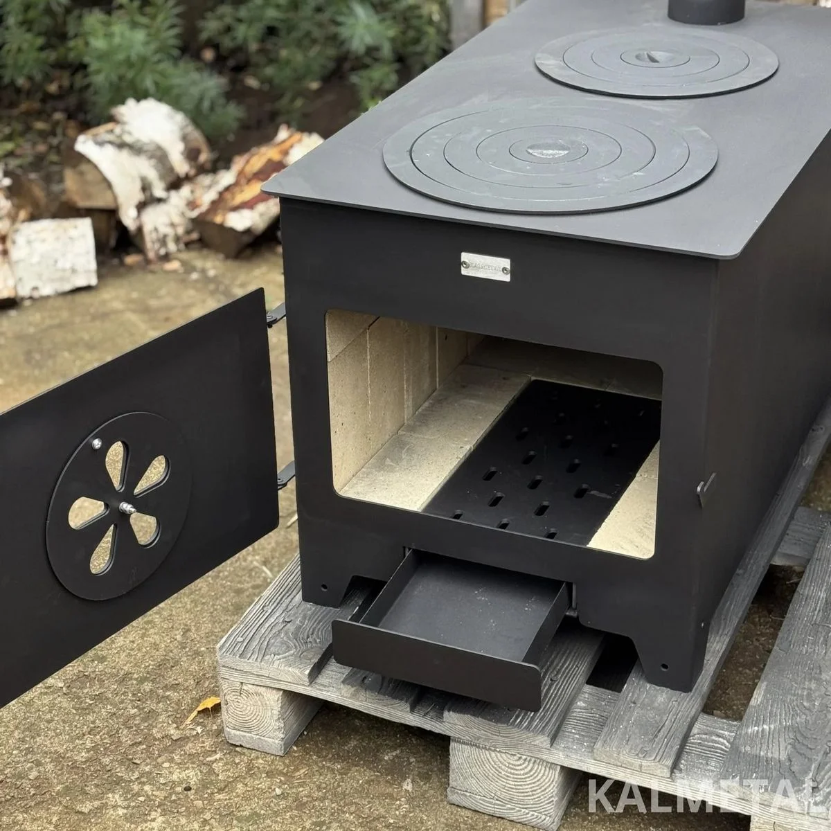 Stufa 10kW con camotte e 2 cerchi - immagine 3