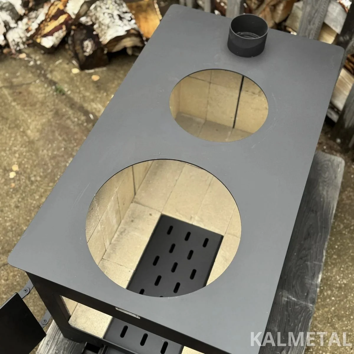 Stufa 10kW con camotte e 2 cerchi - immagine 5