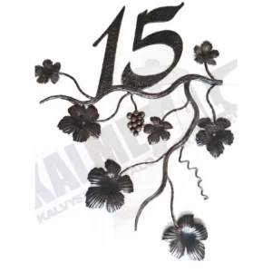 Numero civico con decorazione a grappolo d'uva