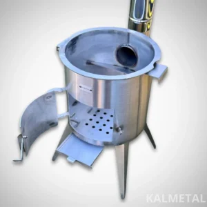 Fornello per calderone in acciaio inox PREMIUM da 12L con camino