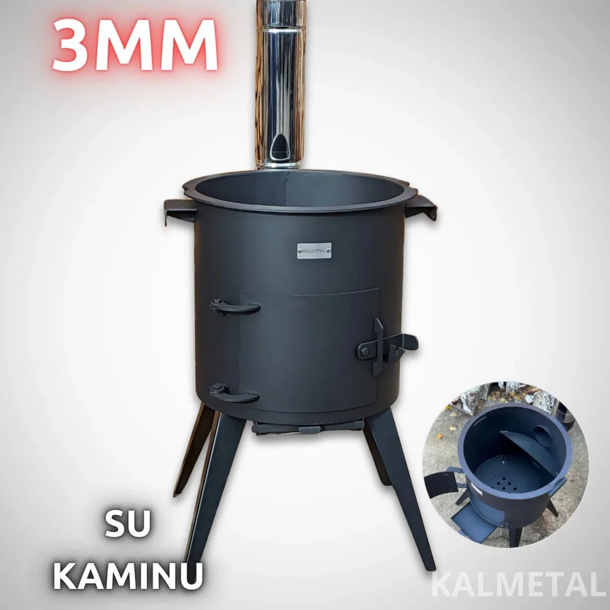 PREMIUM da 8L a 22L stufa 3MM con canna fumaria