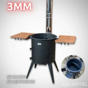 PREMIUM da 8L a 22L stufa 3MM con canna fumaria, con ripiani